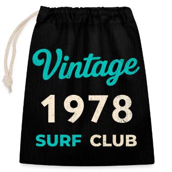 Cadeau vintage de l’année de naissance rétro du Surf Club 1978 - Sac cadeau en coton avec cordon (25 x 30 cm) - noir - Devant