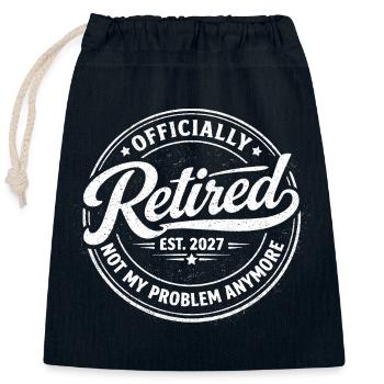 Officially retired in 2027. No longer my problem - Closable cotton gift bag (25x30cm) - navy - Front
