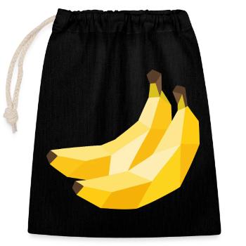 Bananes géométriques – Motif de fruits moderne - Sac cadeau en coton avec cordon (25 x 30 cm) - noir - Devant