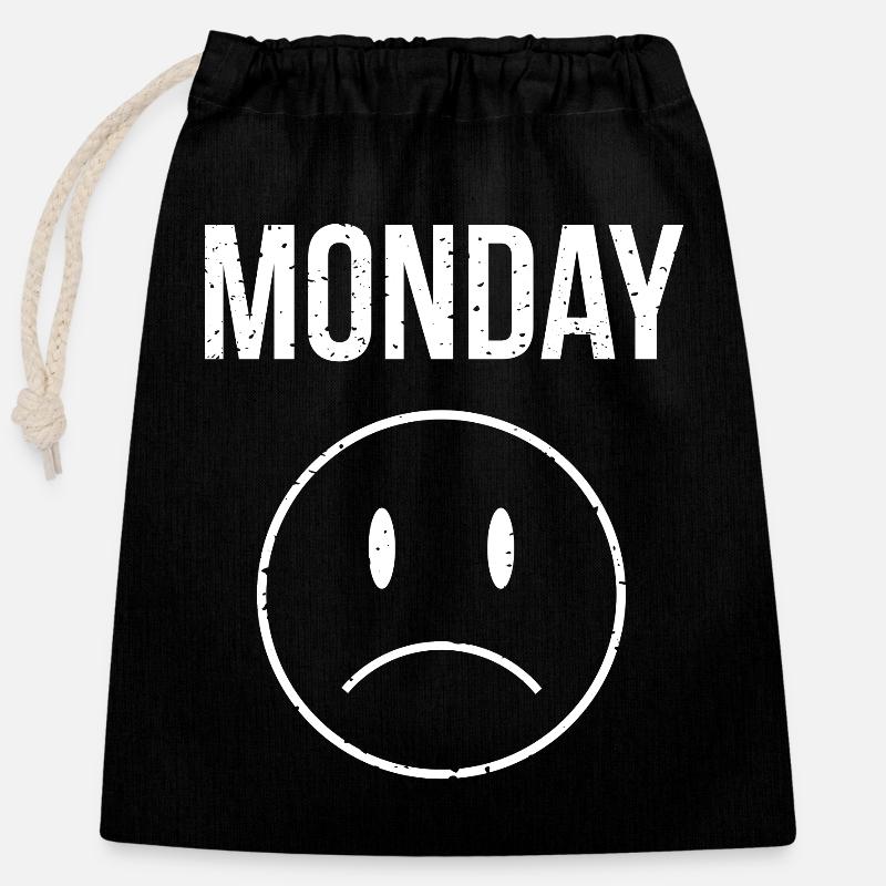 Monday - Closable cotton gift bag (25x30cm) - black