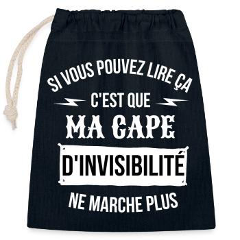 magicien, magie, faire de la magie - Sac cadeau en coton avec cordon (25 x 30 cm) - bleu marine - Devant