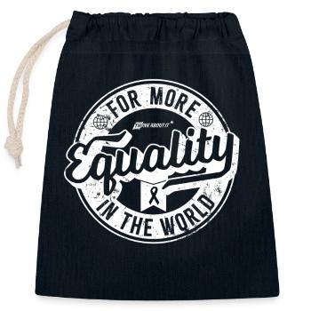 Equality as a Cool Retro Denim Label - Verschließbarer Geschenkbeutel aus Baumwolle (25x30cm) - Navy - Vorne