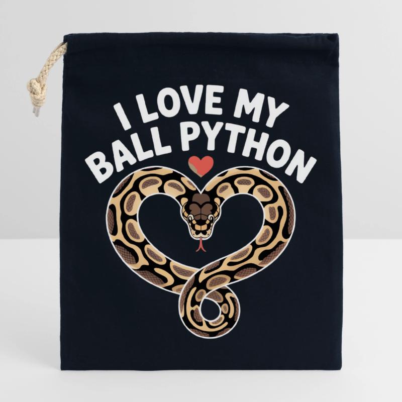 J’adore mon python royal ! Roi python Sac cadeau en coton avec cordon (25 x 30 cm)