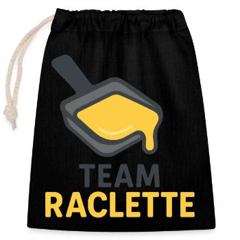Team Raclette - Verschließbarer Geschenkbeutel aus Baumwolle (25x30cm) - Schwarz - Vorne
