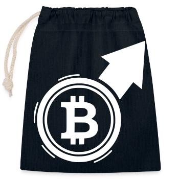 Bitcoin Bull Run Pfeil Kursanstieg - Verschließbarer Geschenkbeutel aus Baumwolle (25x30cm) - Navy - Vorne