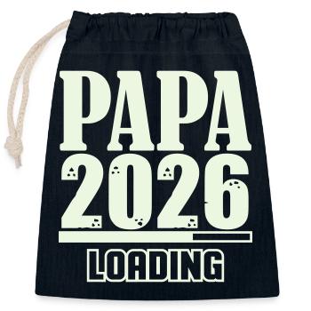 Papa 2026 Loading - Closable cotton gift bag (25x30cm) - navy - Front