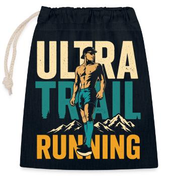 Ultra Trail Running - Sac cadeau en coton avec cordon (25 x 30 cm) - bleu marine - Devant