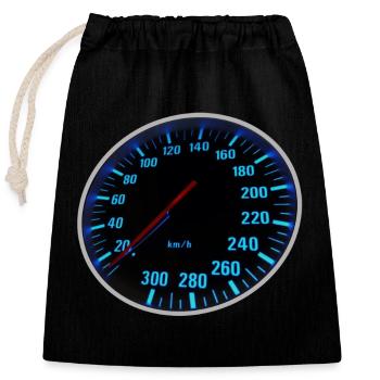 Blue Speedmeter - Tacho - Verschließbarer Geschenkbeutel aus Baumwolle (25x30cm) - Schwarz - Vorne