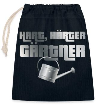 Hart, härter, Gärtner - Verschließbarer Geschenkbeutel aus Baumwolle (25x30cm) - Navy - Vorne