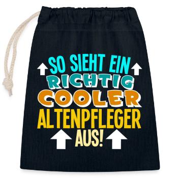 Altenpfleger - Verschließbarer Geschenkbeutel aus Baumwolle (25x30cm) - Navy - Vorne