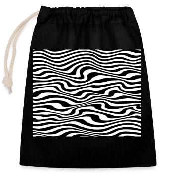 Mundschutz Zebra Gestreift Muster Maske Corona - Verschließbarer Geschenkbeutel aus Baumwolle (25x30cm) - Schwarz - Vorne