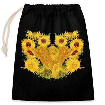Vincent van Gogh Sunflowers Sunflowers Art Art - Closable cotton gift bag (25x30cm) - black - Front
