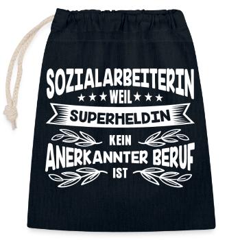 Sozialarbeitern Geschenkidee - Verschließbarer Geschenkbeutel aus Baumwolle (25x30cm) - Navy - Vorne