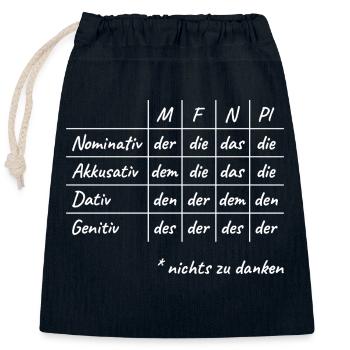 Lustiges Deutsche Grammatik Hilfe Deutsch Lehrer - Verschließbarer Geschenkbeutel aus Baumwolle (25x30cm) - Navy - Vorne