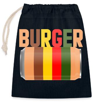 burger fast food - Sac cadeau en coton avec cordon (25 x 30 cm) - bleu marine - Devant