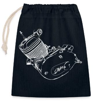 Moteur Simson M53 - Schwalbe - IFA - Sac cadeau en coton avec cordon (25 x 30 cm) - bleu marine - Devant