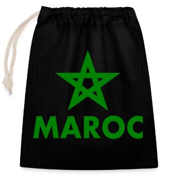 Maroc - Sac cadeau en coton avec cordon (25 x 30 cm) - noir - Devant
