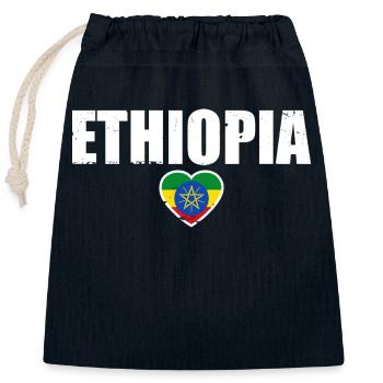 Ethiopia Äthiopien Äthiopisch Flagge Äthiopier - Verschließbarer Geschenkbeutel aus Baumwolle (25x30cm) - Navy - Vorne