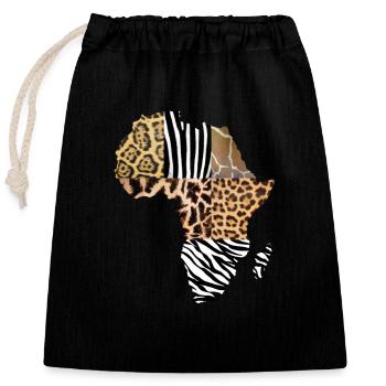 Afrika - Verschließbarer Geschenkbeutel aus Baumwolle (25x30cm) - Schwarz - Vorne