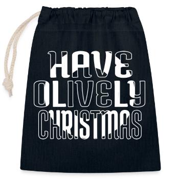 Cadeau de Noël Blague Comique Awkward Beach Holiday - Sac cadeau en coton avec cordon (25 x 30 cm) - bleu marine - Devant