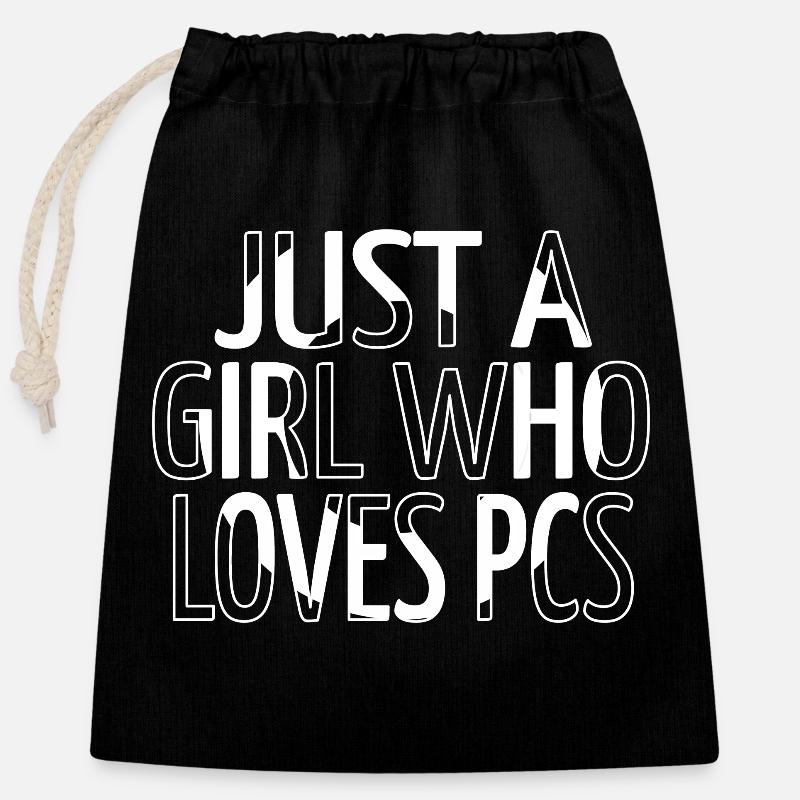 computer programming c sharp programming humor - Closable cotton gift bag (25x30cm) - black