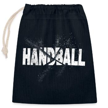Handball Splash Grunge Handball Player Handball Player - Sac cadeau en coton avec cordon (25 x 30 cm) - bleu marine - Devant