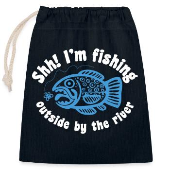 truite inca - Sac cadeau en coton avec cordon (25 x 30 cm) - bleu marine - Devant