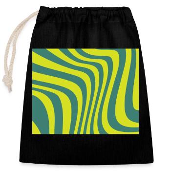 Ondes vertes - Sac cadeau en coton avec cordon (25 x 30 cm) - noir - Devant
