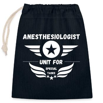 Anästhesisten-Abteilung für besondere Aufgaben - Verschließbarer Geschenkbeutel aus Baumwolle (25x30cm) - Navy - Vorne