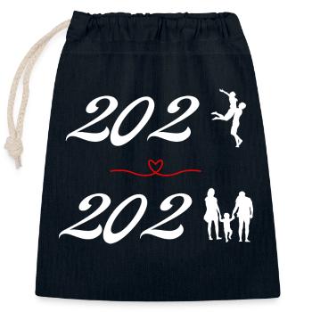 Pregnancy announcement 2023 - Closable cotton gift bag (25x30cm) - navy - Front