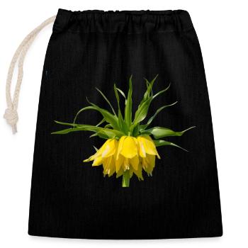 Imperial crown Flower Spring Lily plant Flora - Closable cotton gift bag (25x30cm) - black - Front