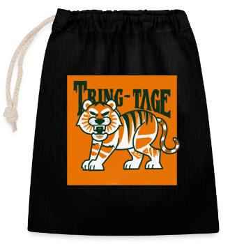 Tring Days Tigre - Sac cadeau en coton avec cordon (25 x 30 cm) - noir - Devant