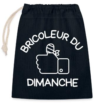 bricolage, bricoleur, bricoler - Sac cadeau en coton avec cordon (25 x 30 cm) - bleu marine - Devant