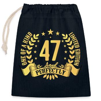 47 Jahre Geburtstagsgeschenk 47 Jahre - Verschließbarer Geschenkbeutel aus Baumwolle (25x30cm) - Navy - Vorne