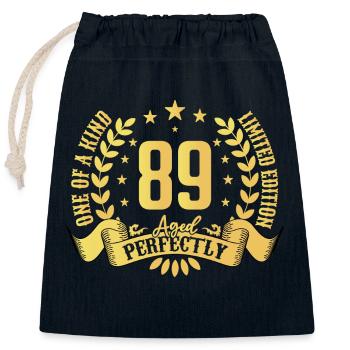 89 years birthday gift 89 years - Closable cotton gift bag (25x30cm) - navy - Front