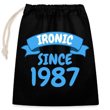 Ironique depuis 1987 Party Gift 36th Birthday - Sac cadeau en coton avec cordon (25 x 30 cm) - noir - Devant