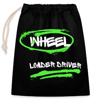 Graffiti du conducteur de chargeuse sur pneus - Sac cadeau en coton avec cordon (25 x 30 cm) - noir - Devant