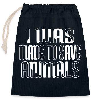 lustig animal hund tierschutz statement tierfreund - Verschließbarer Geschenkbeutel aus Baumwolle (25x30cm) - Navy - Vorne