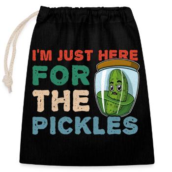 Cornichons Fruit Marinage Concombres Jardin fruitier - Sac cadeau en coton avec cordon (25 x 30 cm) - noir - Devant