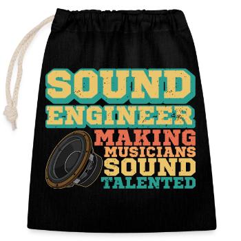 Subwoofer Electroacoustics Mixer Ingénieur du son - Sac cadeau en coton avec cordon (25 x 30 cm) - noir - Devant