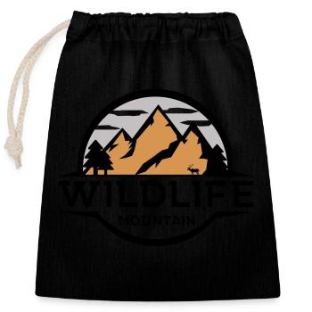 Wildlife Mountain - Verschließbarer Geschenkbeutel aus Baumwolle (25x30cm) - Schwarz - Vorne