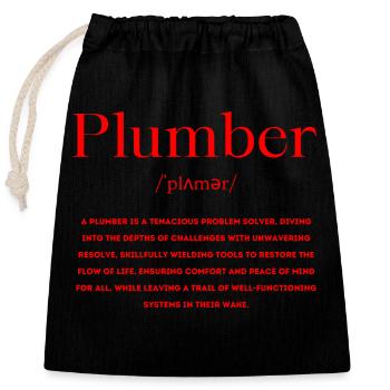 Définition de plombier - Sac cadeau en coton avec cordon (25 x 30 cm) - noir - Devant