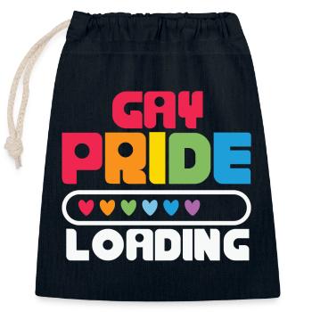 gay pride, LGBT; gay, lesbienne - Sac cadeau en coton avec cordon (25 x 30 cm) - bleu marine - Devant