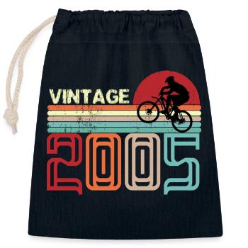 Vintage Geburtstag Retro Sonnenuntergang Design - Verschließbarer Geschenkbeutel aus Baumwolle (25x30cm) - Navy - Vorne
