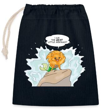 La meilleure petite sirène - Sac cadeau en coton avec cordon (25 x 30 cm) - bleu marine - Devant