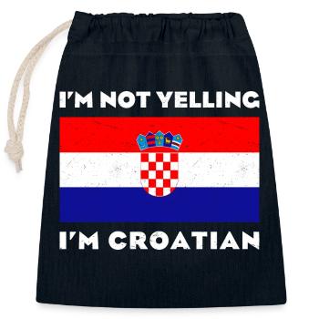 Croatie Origine patriotique Balkans SRFJ - Sac cadeau en coton avec cordon (25 x 30 cm) - bleu marine - Devant