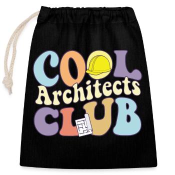 Cool Architects Club Architecture Major Squad - Verschließbarer Geschenkbeutel aus Baumwolle (25x30cm) - Schwarz - Vorne