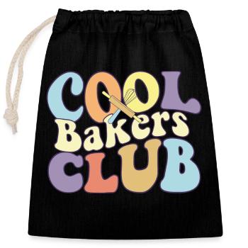 Cool Bakers Club Baking Team Pastry Chef Baker - Verschließbarer Geschenkbeutel aus Baumwolle (25x30cm) - Schwarz - Vorne