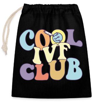 Cool IVF Club IVF Mom Dad Transfer Day Surrogate - Closable cotton gift bag (25x30cm) - black - Front