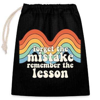 Oubliez l’erreur Souvenez-vous de l’enseignant de la leçon - Sac cadeau en coton avec cordon (25 x 30 cm) - noir - Devant